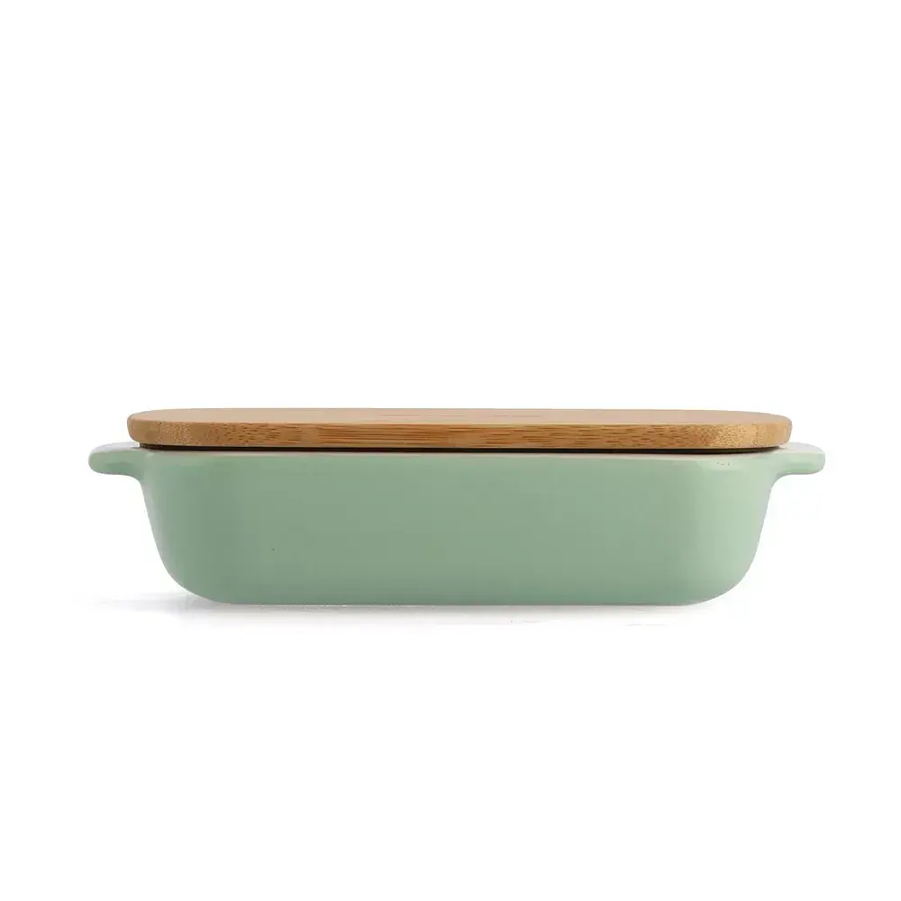 Форма для випічки з кришкою KitchenAid керамогранітна 24,1x15x6 см 0,9 л фісташковий колір (CC007424-001) - фото 4