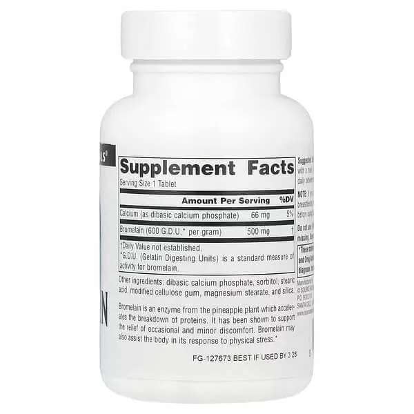 Бромелайн Bromelain 500 mg 60 таблеток Source Naturals vit0006452 - фото 2