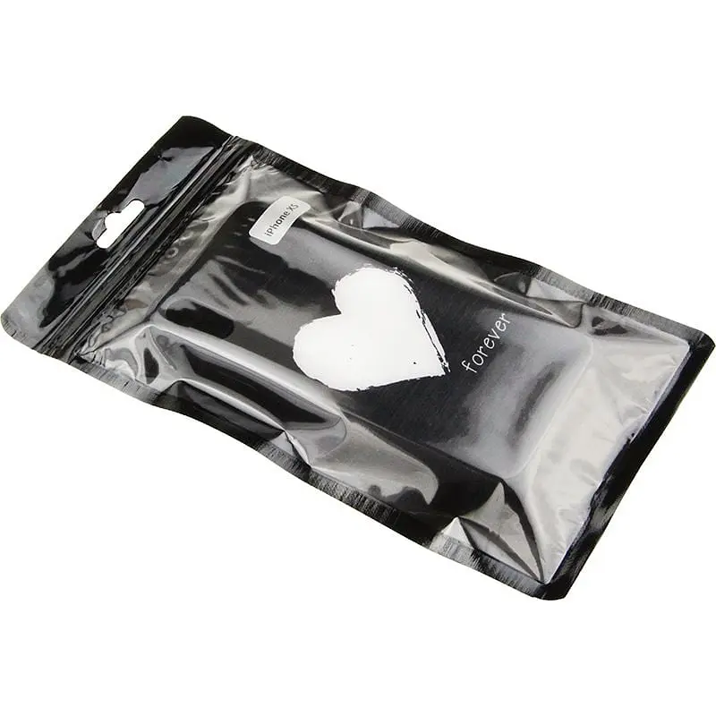 Чохол-накладка Toto Glass Fashionable Case Apple iPhone XS White Heart on Black - фото 2