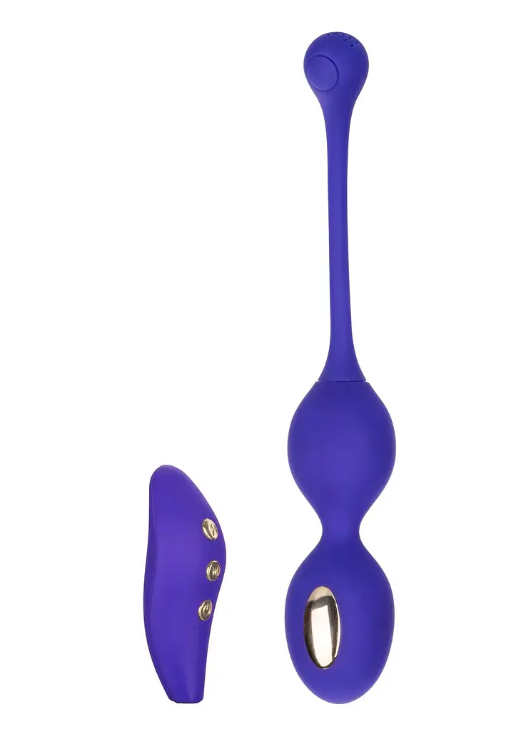 Вагінальні кульки CalExotics E-stim Dual Kegel Exerciser, 19.7 см, фіолетовий - фото 2