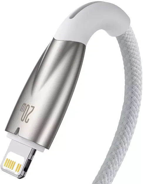 Кабель Baseus Glimmer Series Fast Charging Cable Type-C to Lightning 20W 1m CADH000002 White - фото 3