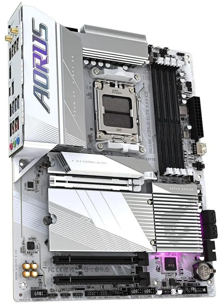 Материнська плата Gigabyte B650E AORUS ELITE X AX ICE (B650E AORUS ELITE X AX ICE) (Socket AM5, AMD B650, ATX) - фото 3