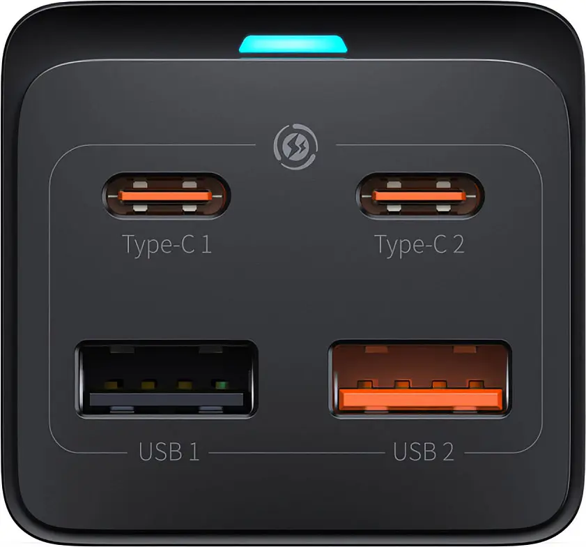 Сетевое зарядное устройство Baseus GaN3 Pro Desktop Powerstrip 65W + Cable USB-C to USB-C Black (PSZM000901) [85127] - фото 3