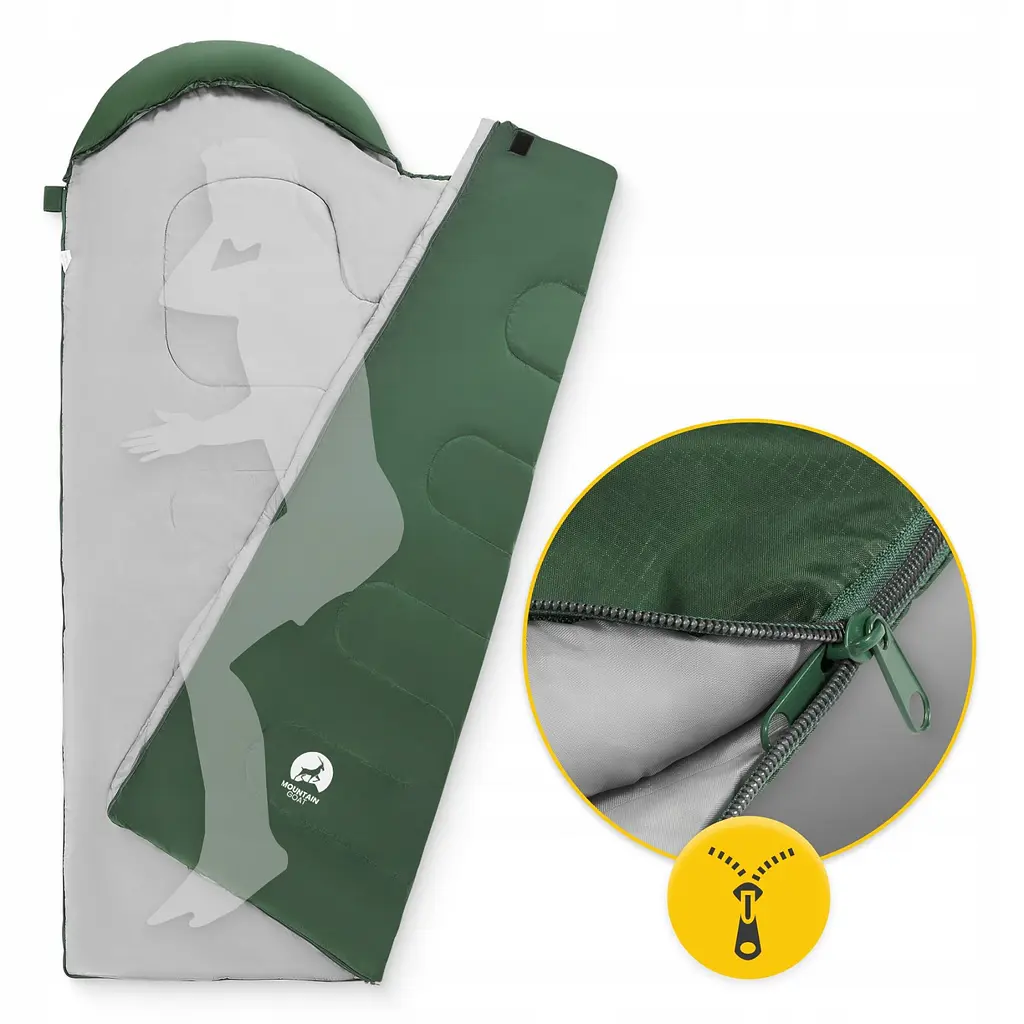 Спальний мішок (спальник) ковдра Mountain Goat Standard 2 в 1 MG0015 8 ...+20°C R Olive/Grey (P-5905973400961) - фото 12