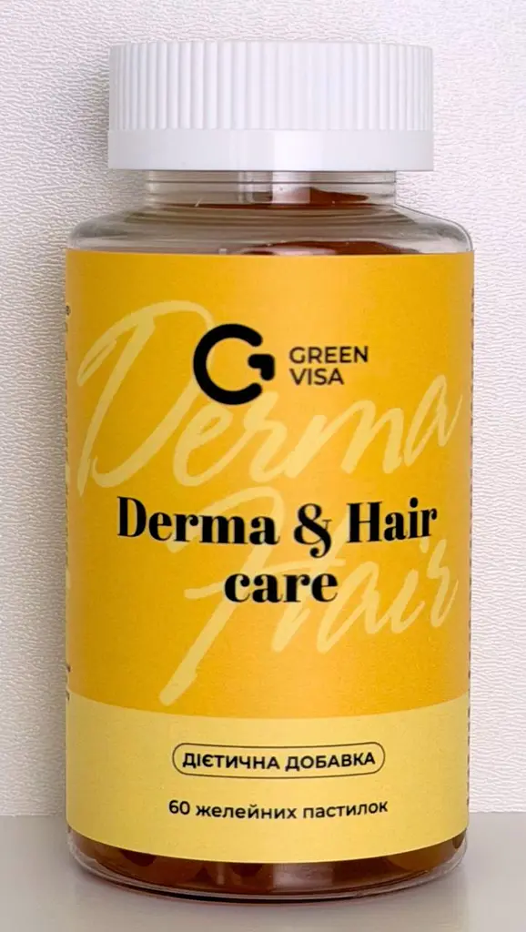 Вітамінно-мінеральний комплекс для краси шкіри та волосся Derma & Hair care 60 желейних пастилок Грін Віза - фото 2