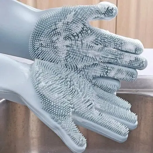 Силіконові рукавички Better Glove універсальні з ворсинками-щітками - фото 3