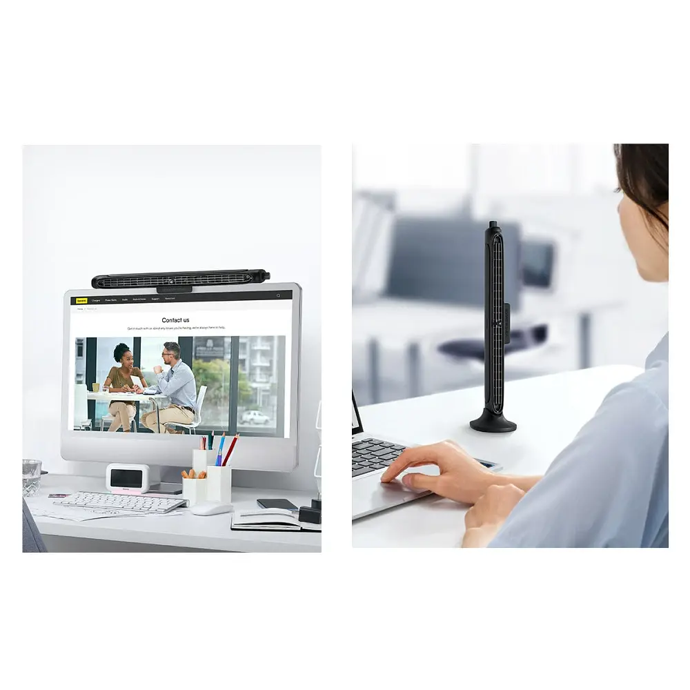 Вентилятор Baseus Refreshing Monitor Clip-On & Stand-Up Desk Fan настільний чорний (ACQS000001) - фото 2