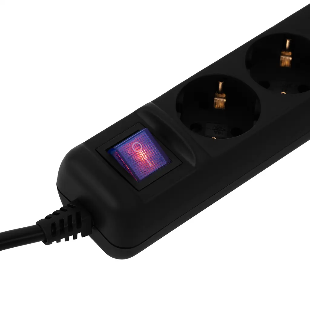 Подовжувач мережевий 2E Power Extension 3 Type F 1.5m 16 A Black - фото 4