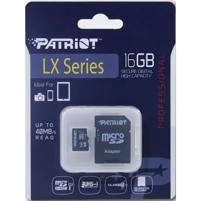 Карта пам'яті Patriot 16GB microSD class10 UHS-I (PSF16GMCSDHC10) - фото 2