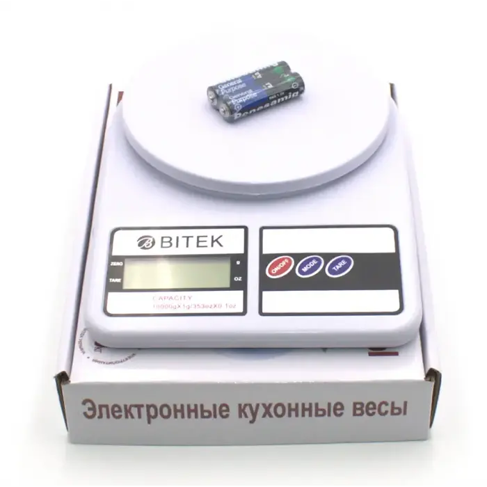 Електронні Кухонні Ваги кухонні 10 кг BITEK SF-400 + Батарейки - фото 3