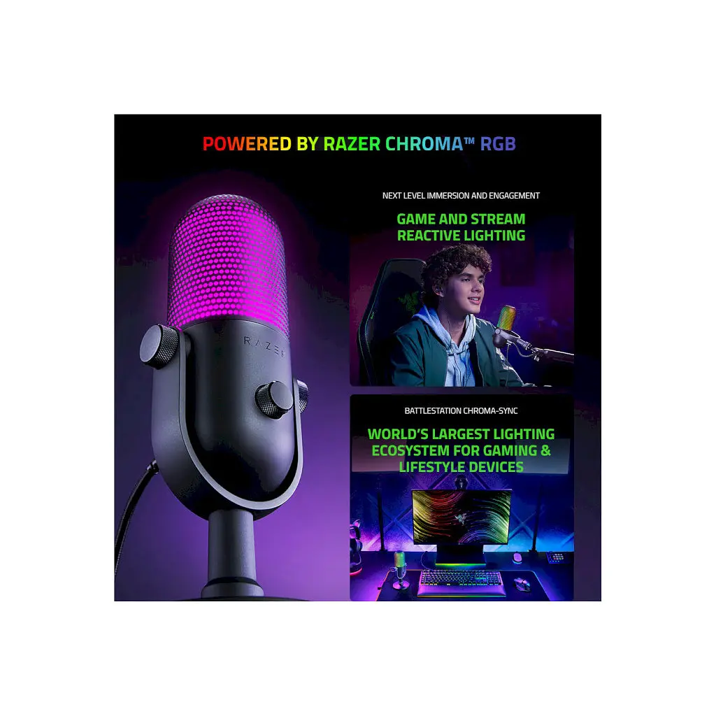 Микрофон Razer Seiren V3 Chroma White (RZ19-05060200-R3M1) - фото 3