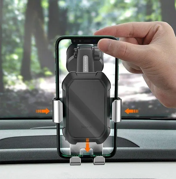 Автомобільний тримач холдер Baseus Tank Gravity Car Mount Holder SUYL-TK0S Silver - фото 6