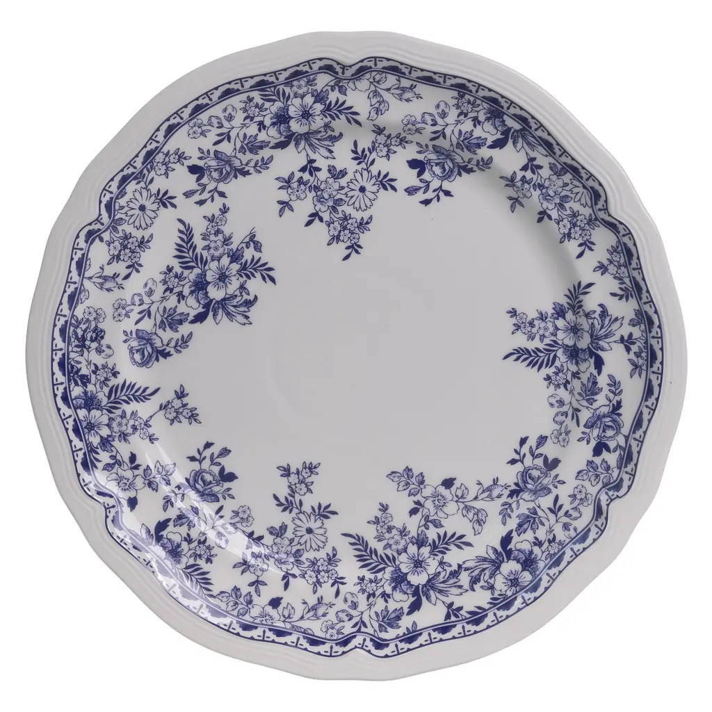 Столовый набор посуды тарелок 16 штук на 4 персоны Bissi фарфоровый Синий Yiwu YY78-1A - фото 5