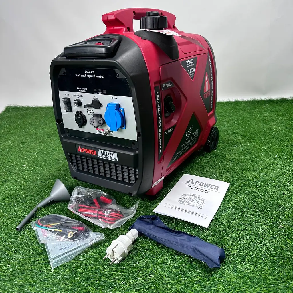 Інверторний бензиновий генератор iPower SM2300I (1.8/2.3 кВт) з дисплеєм, колесами та ручкою - фото 9