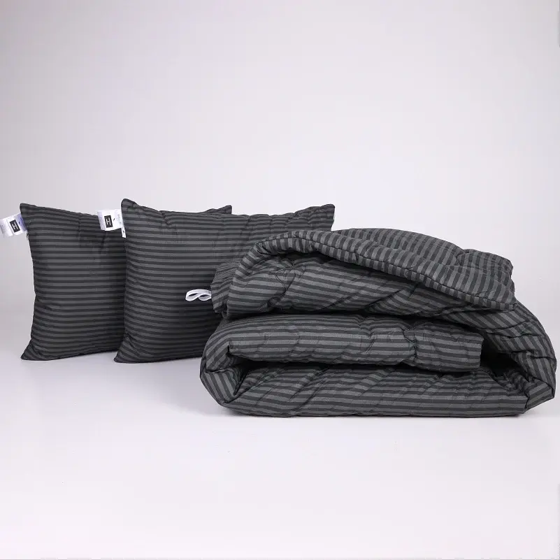 Набор MirSon №1091 Сolor Fun Line Stripe Black Шерсть 140 х 205 см черный (2200010873290) - фото 1