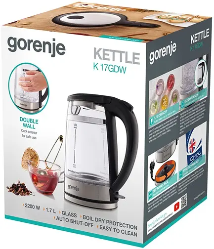 Електрочайник Gorenje K17GDW 1,7 л чорний - фото 9