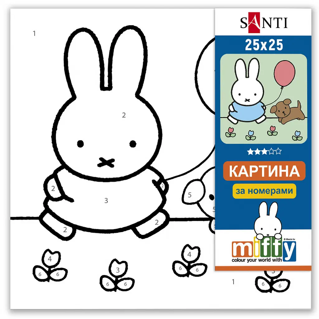 Картина за номерами Santi Miffy. Cheerful friends 25х25 см (955563) - фото 2