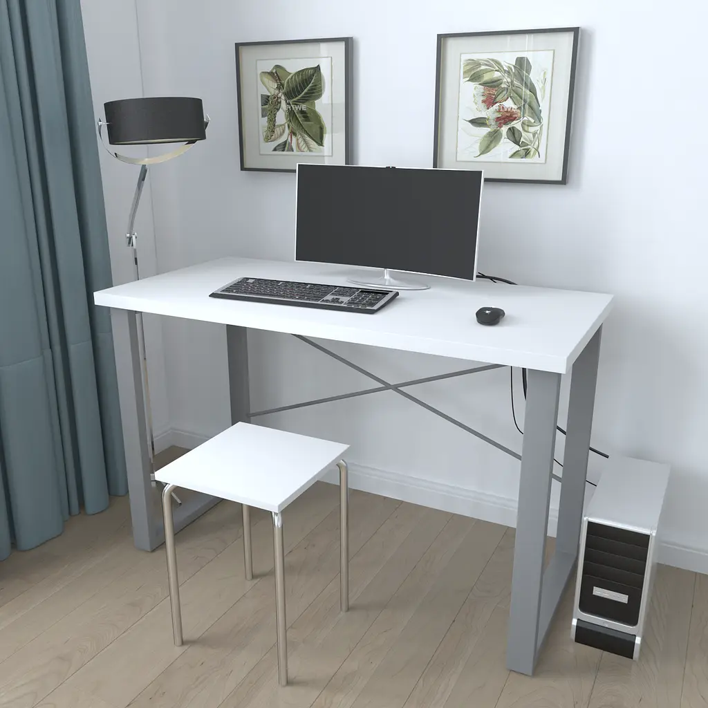 Письменный стол Ferrum-decor Драйв 750x1400x600 Серый металл ДСП Белое 32 мм (FRD-103345) - фото 2
