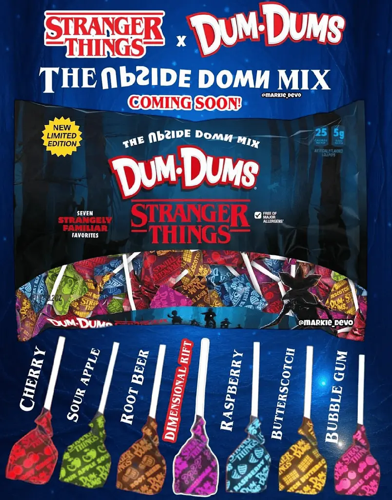 Льодяники Dum-Dums Halloween Candy Stranger Things Upside Down Mixed Lollipops 44шт, 289г - фото 5