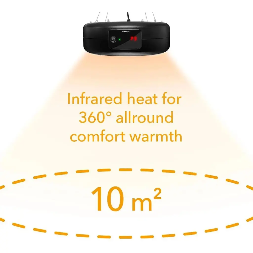 Обігрівач Trotec IR 1550 SC 1500W + LED стельовий інфрачервоний Black - фото 6