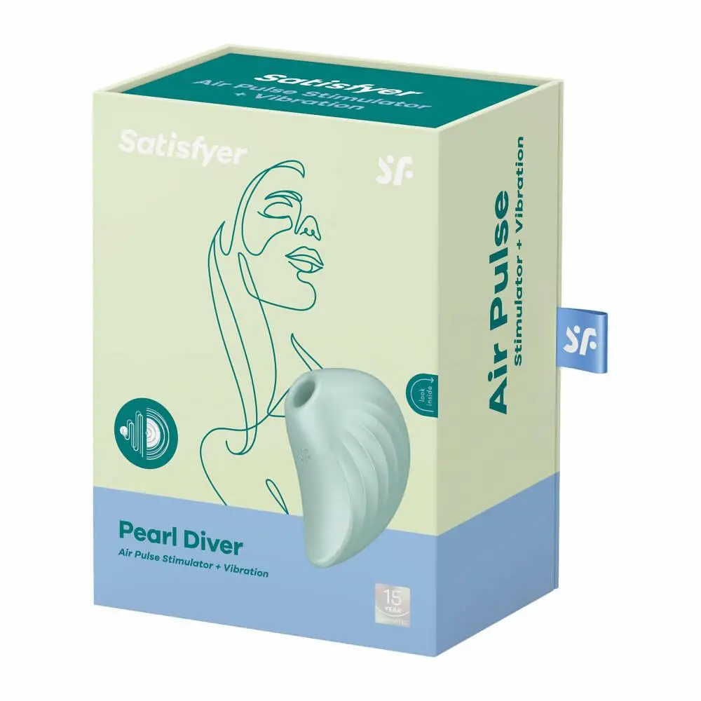 Вакуумный стимулятор клитора с вибрацией Satisfyer Pearl Diver мятный - фото 6