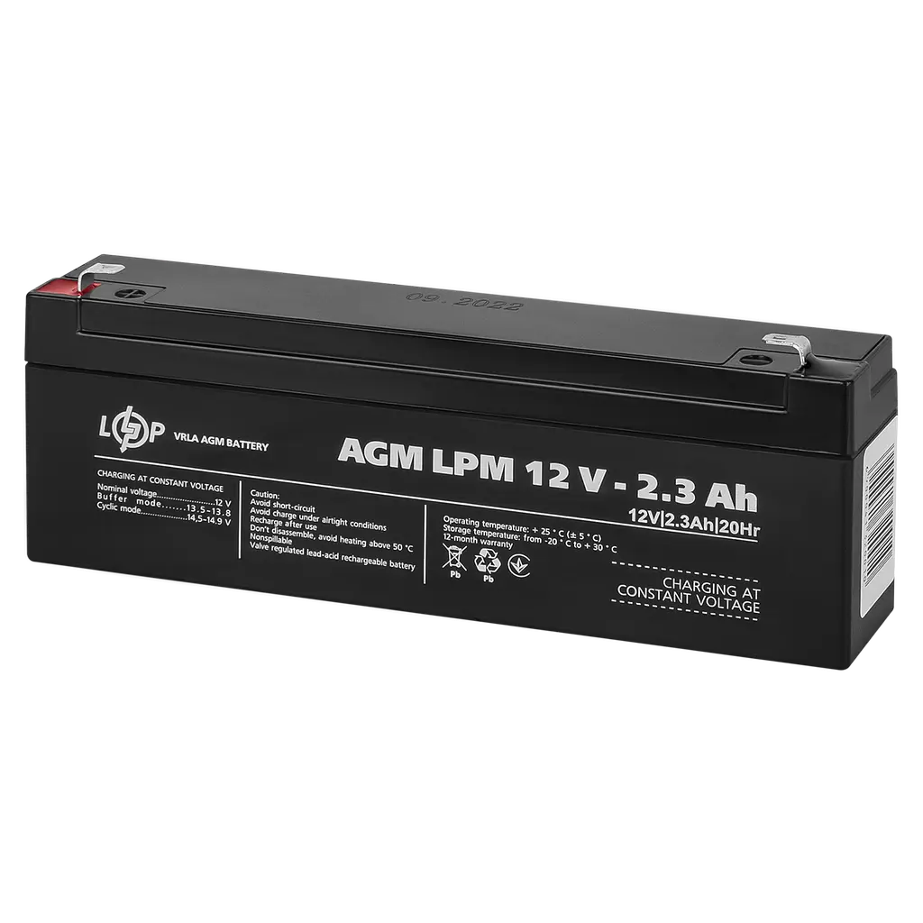 Акумулятор AGM LPM 12V - 2.3 Ah - фото 2