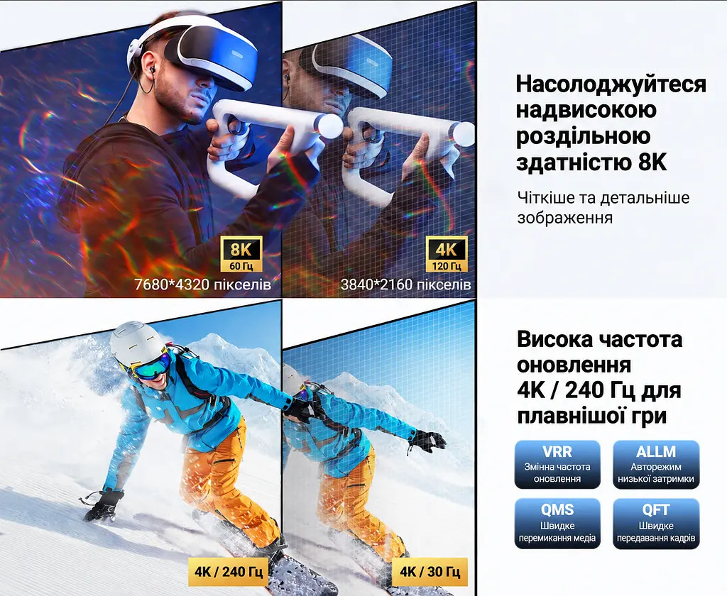 Кабель-подовжувач HDMI UGREEN HD165 2.1 8K 60 Гц 1 м чорний (95890) - фото 11