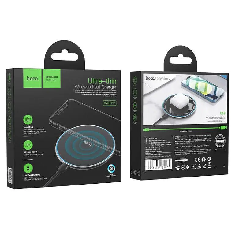 Бездротове зарядне пристрій HOCO CW6 Pro Easy 15W charging wireless fast charger - фото 3