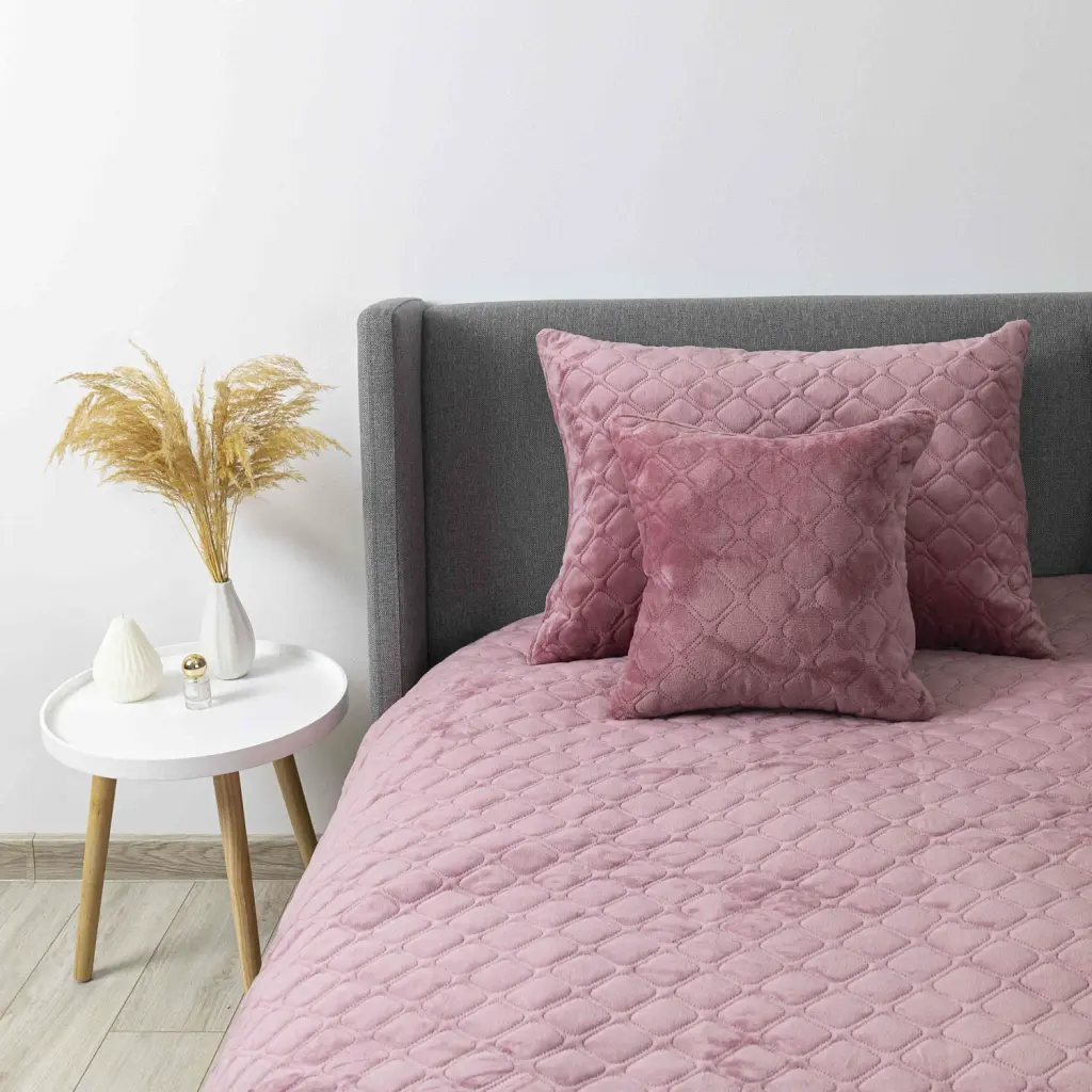 Покривало ТЕП велюрове Velour Mesa Rose Ромб круглий 180x240 см рожеве - фото 5