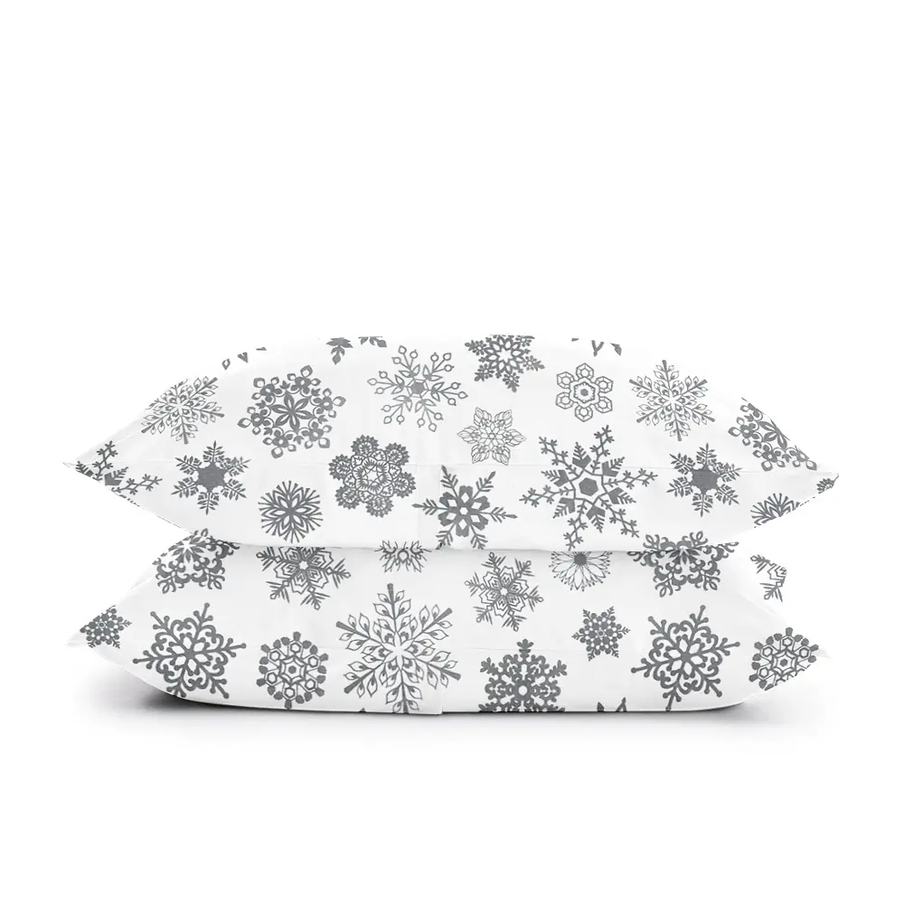 Комплект постільної білизни Cosas Snowflakes Євро сірий (SnowflakesGrey_White_200) - фото 4
