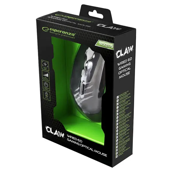 Миша Esperanza MX209 Claw USB Black/Green (EGM209G) - фото 4