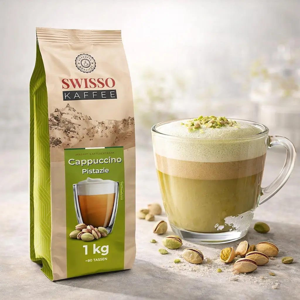 Капучино Swisso Kaffee Cappuccino Pistazie розчинне з фісташковим смаком 1 кг - фото 4