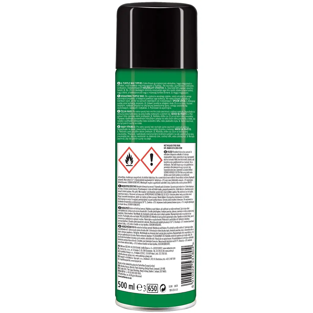 Полироль-пена для чернения и очистки шин Turtle Wax Wet-n-Black 500 мл - фото 2