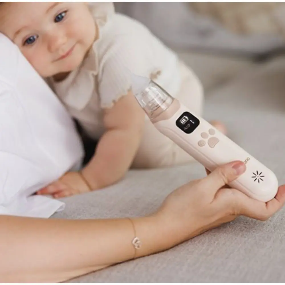 Аспиратор для носа BabyOno электронный с LCD экраном и мелодиями бежевый (1470/01) - фото 8