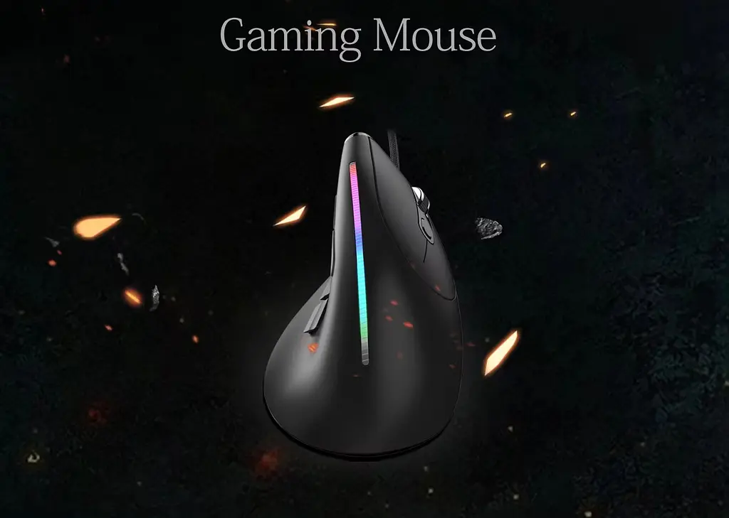 Вертикальная мышь проводная Zelotes T-50 с RGB подсветкой - фото 8