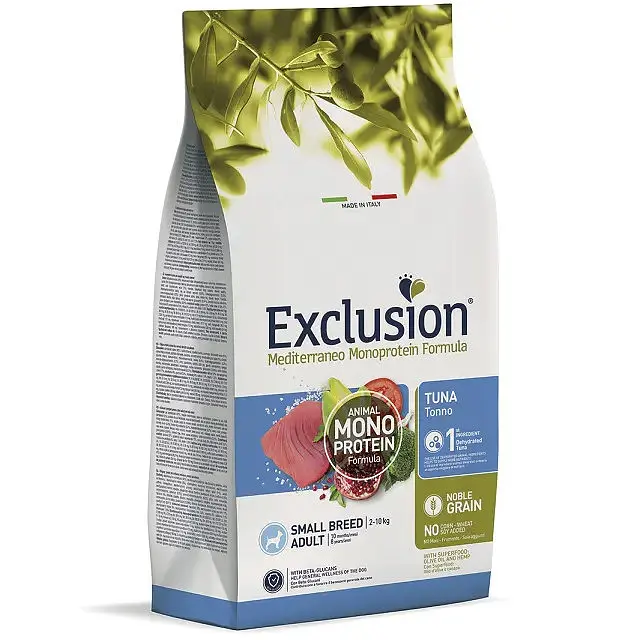 Сухий корм для дорослих собак дрібних порід Exclusion Noble Grain Adult Tuna Small Breed, з тунцем, 500 г - фото 2