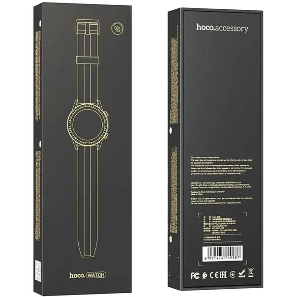 Розумний годинник Smart Watch Hoco Y2 Pro з магнітною зарядкою Black - фото 2