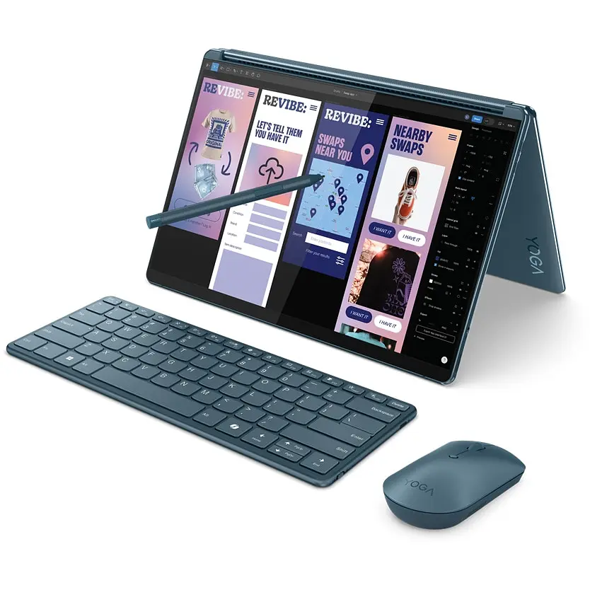 Ноутбук Lenovo Yoga Book 9 13IMU9 з процесором Intel Core Ultra 7 155U pana la 4.8GHz, 2 x 13.3 ", 2.8K, OLED, сенсорний, 16GB DDR5, 1TB SSD, Intel® графікою, Windows 11 Home, Tidal Teal - фото 7