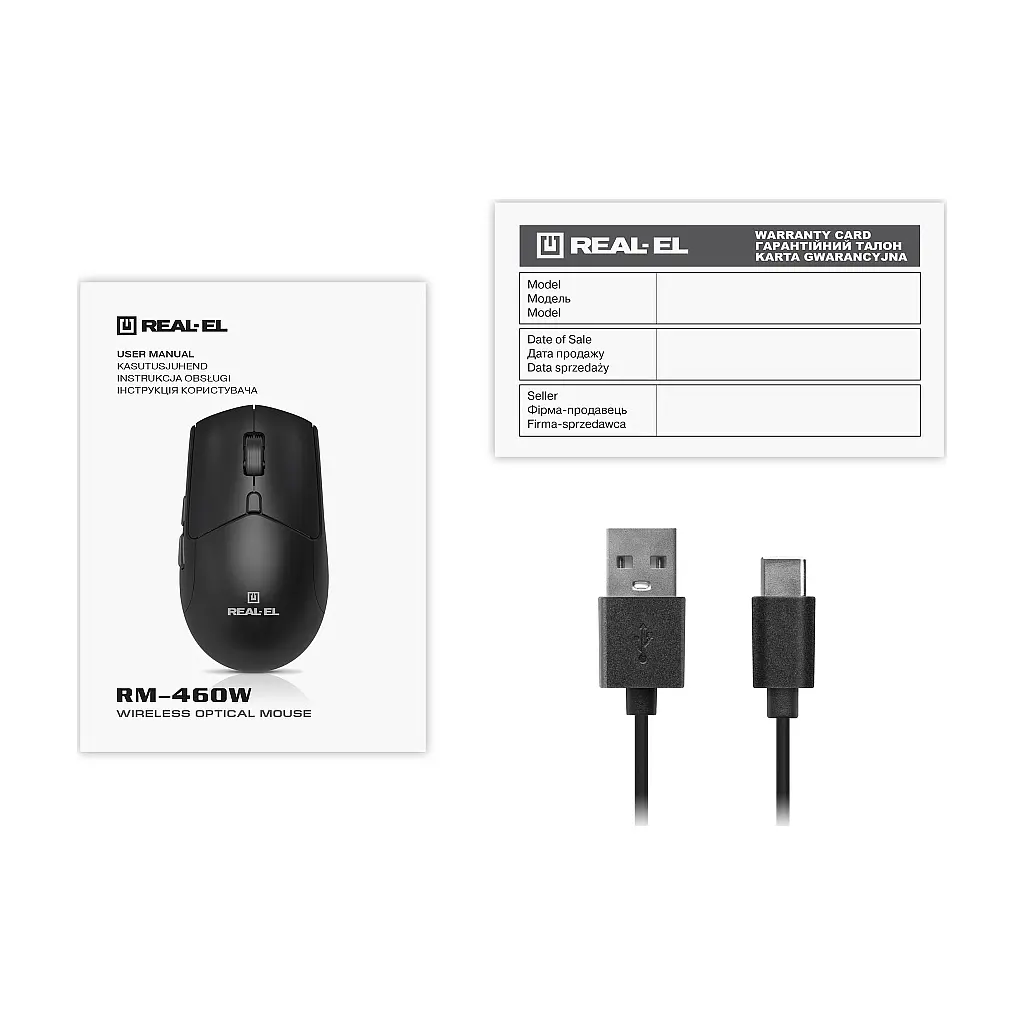 Мишка REAL-EL RM-460W Wireless/Bluetooth Black (EL123200048) - фото 10