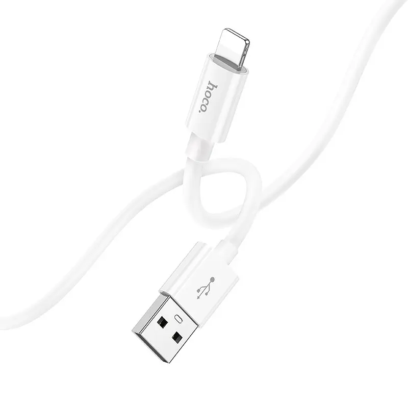 Дата кабель Hoco X 87 Magic silicone USB to Lightning (1 m) White - фото 3