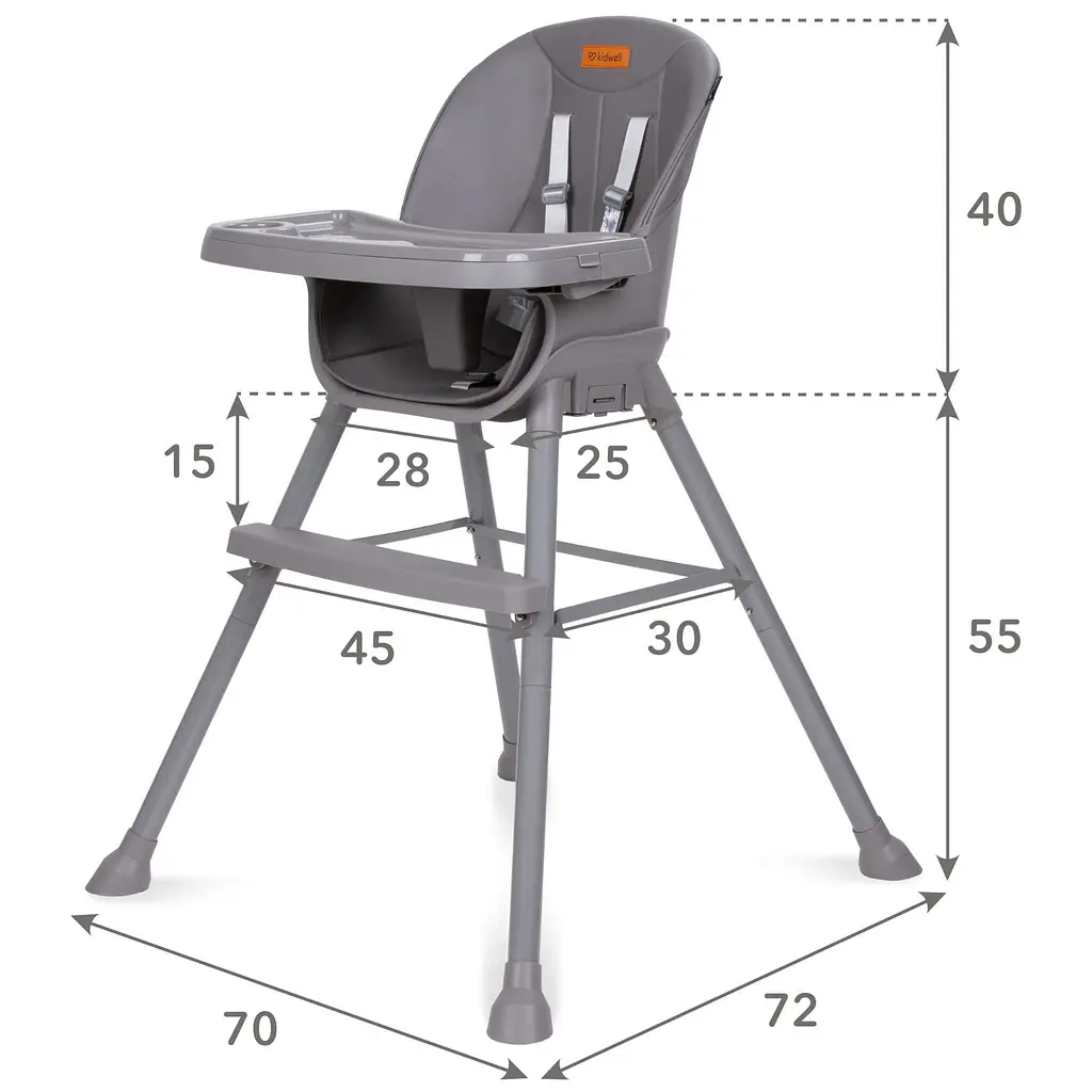 Стульчик для кормления Kidwell Eatan 4 в 1 Gray (5901130091027) - фото 9