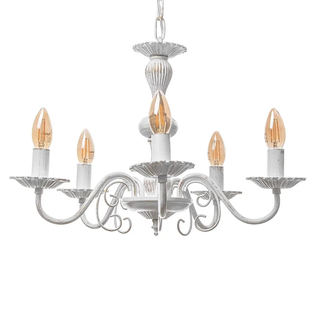 Люстра подвесная Brille свеча E14 40W WH (BKL-666S/5) - фото 9