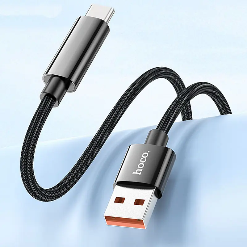 Дата кабель Hoco U125 Benefit 5A USB to Type-C with display 1.2 м Black - фото 5