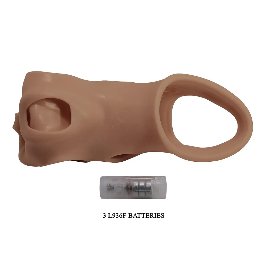 Насадка на пеніс Pretty Love Penis Sleeve Extender, 22 см (коричневий) - фото 8