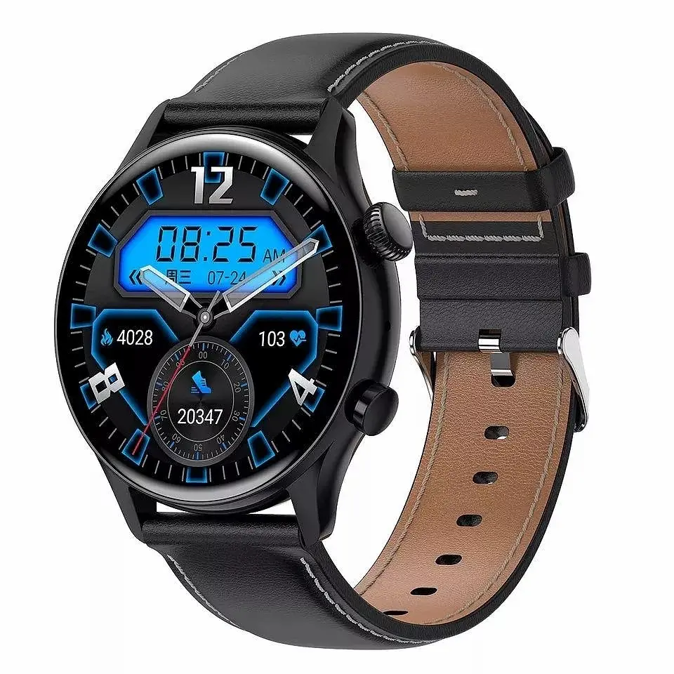 Смарт-часы Uwatch HK8 Pro Black AMOLED, 2 ремешка, Кожаный и силиконовый - фото 3