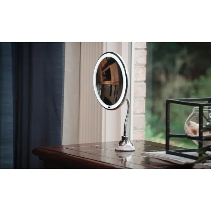 Гибкое зеркало на присоске с увеличением и подсветкой круглое LED MIRROR 10X - фото 3