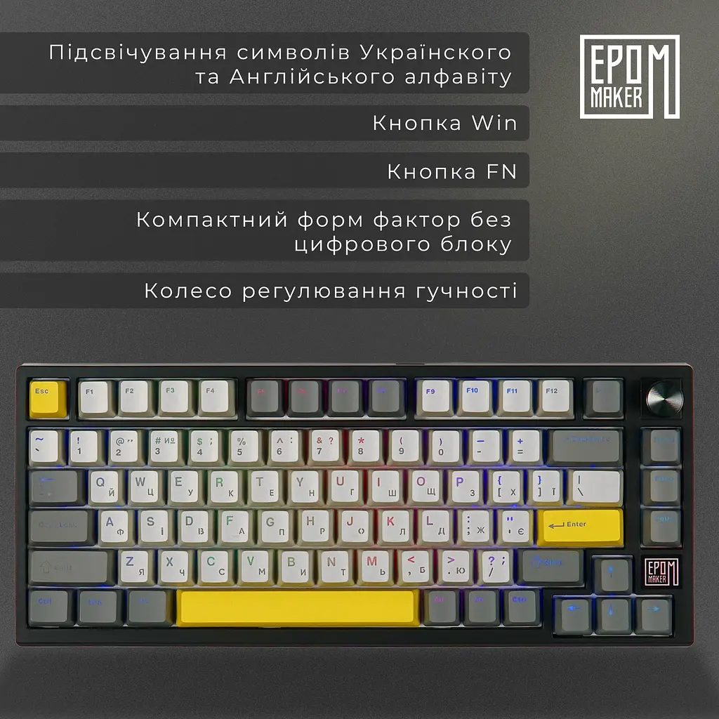 Клавіатура Epomaker TH80 SE Budgerigar V2 Black механічна бездротова (TH80-SE-B-BV2) - фото 9
