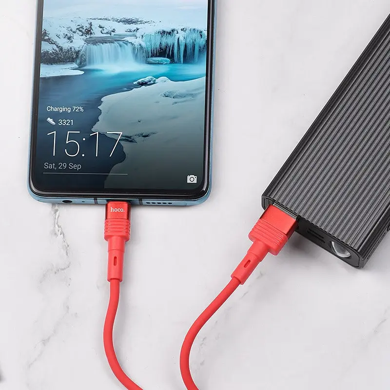 USB Cable Hoco U82 Cool Grace Type-C Red 1m - фото 4
