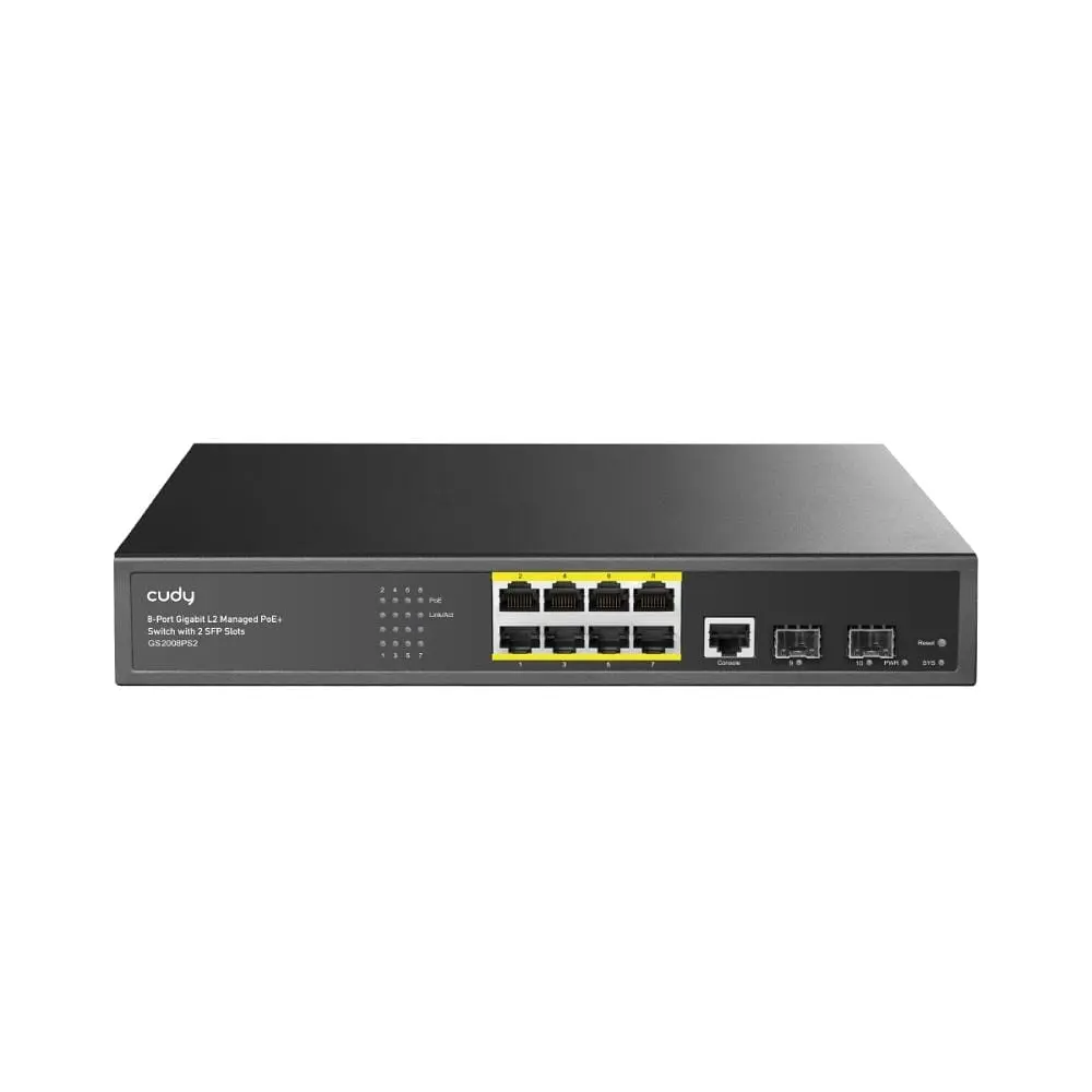 PoE-комутатор 11-портовий керований L2 Cudy GS2008PS2 гігабітний з 8 портами PoE, 120W (73-00538) - фото 2