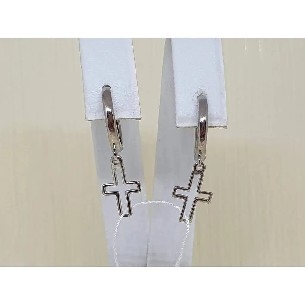 Золоті сережки KievGold Хрестики. 2/1074/1 - фото 3